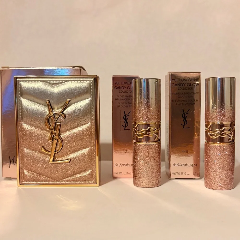 YSL VALENTINES EYESHADOW /  LIP  2026 - BRAND NEW - LIMITED EDITION PINK GLITTER